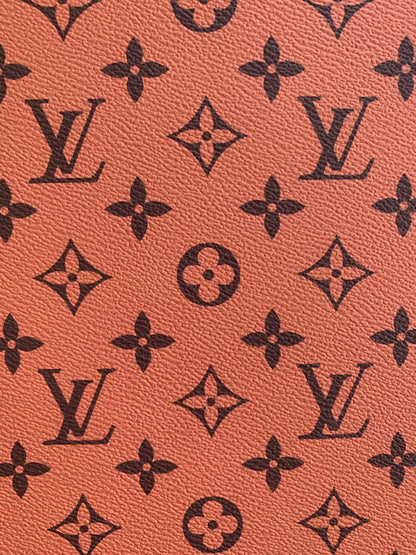 Fashion LV Tan Color Design Leather Case Fabric, Handmade Bag Fabric, Hand-made Shoes Leather Fabric By Yard