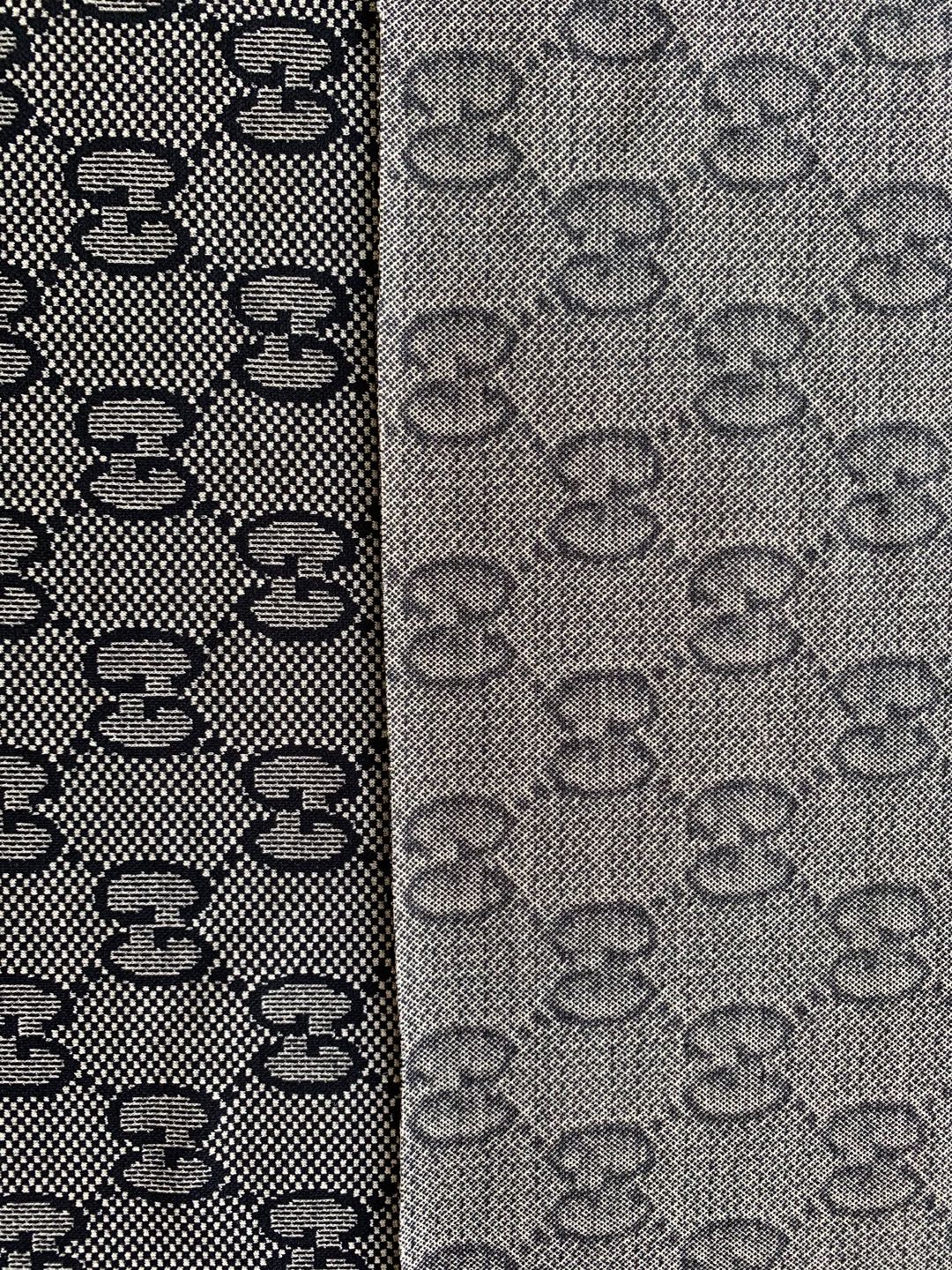 Classic Gucci Knitting Jacquard Cloth Fabric ,Pants Knitted Fabric , Fabric ,Elastic Fabric,Woman's Dress Fabric(Gray)