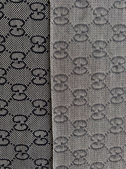 Classic Gucci Knitting Jacquard Cloth Fabric ,Pants Knitted Fabric , Fabric ,Elastic Fabric,Woman's Dress Fabric(Gray)