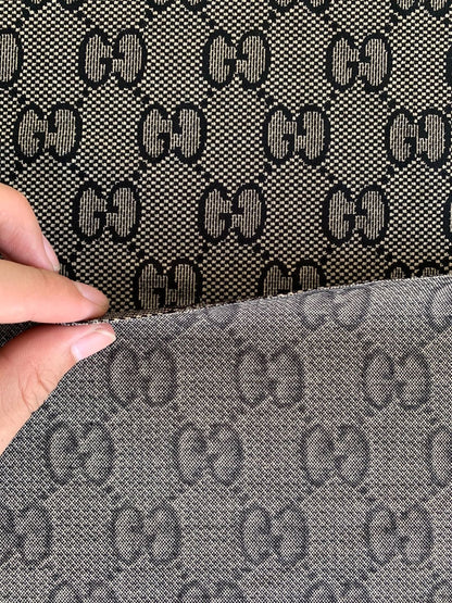 Classic Gucci Knitting Jacquard Cloth Fabric ,Pants Knitted Fabric , Fabric ,Elastic Fabric,Woman's Dress Fabric(Gray)