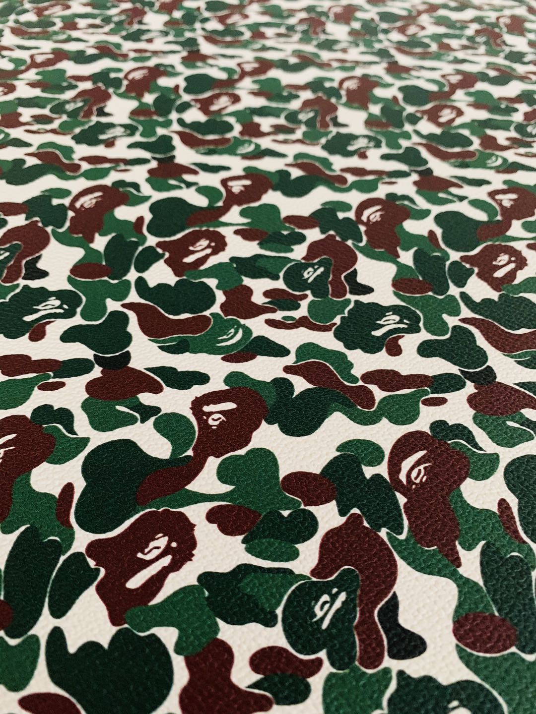 Classic Bape Fashion Custom Leather Fabric For Bags Leather Shoes Custom Leather By Yard (Green)