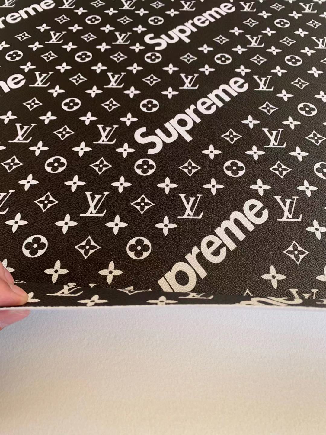 FASHION BLACK LV SUPREME FABRIC FOR BAGS AND SUITCASES , SHOSE FABRIC(Black)