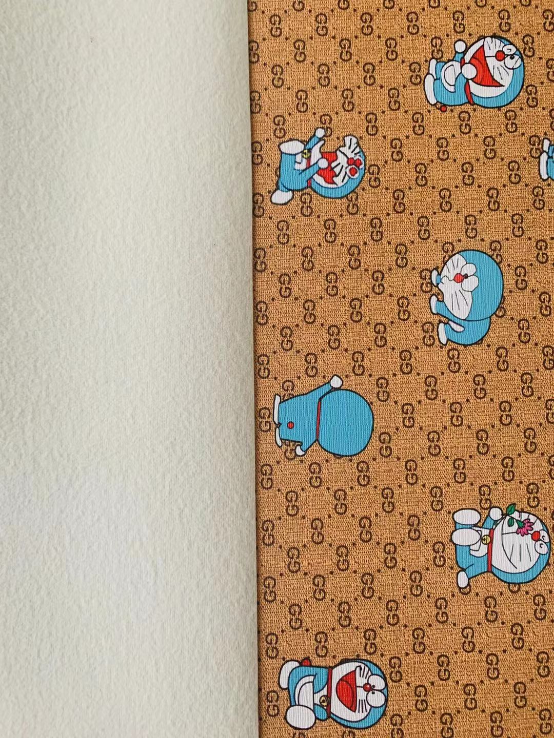 Classic Gucci Leather Case Fabric,Handmade Bag Fabric,Hand-made Shoes Fabric, Doraemon Leather By Yard