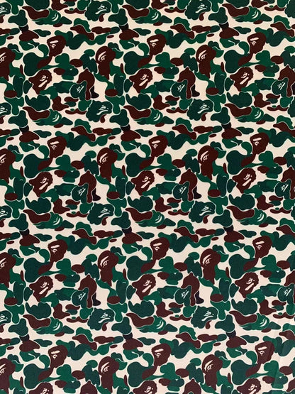 Bape Knitted Elastic Clothing Fabric,Handmade Clothes Fabric, Mask Fabric ,Cap Fabric, Scarf Fabric Bow Fabric (Green)