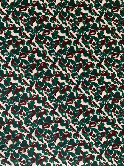 Bape Knitted Elastic Clothing Fabric,Handmade Clothes Fabric, Mask Fabric ,Cap Fabric, Scarf Fabric Bow Fabric (Green)