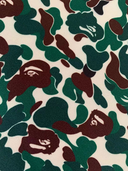 Bape Knitted Elastic Clothing Fabric,Handmade Clothes Fabric, Mask Fabric ,Cap Fabric, Scarf Fabric Bow Fabric (Green)