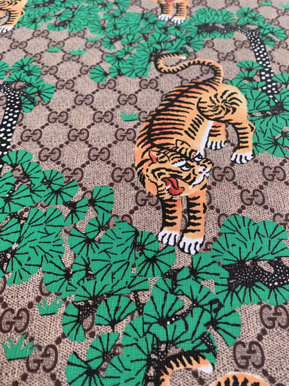 Classic Gucci Leather Case Fabric,Handmade Bag Fabric,Hand-made Shoes Fabric, with Tiger Leather By Yard