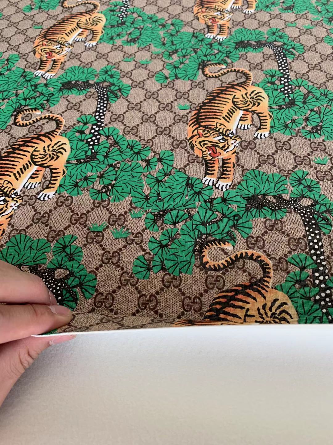 Classic Gucci Leather Case Fabric,Handmade Bag Fabric,Hand-made Shoes Fabric, with Tiger Leather By Yard