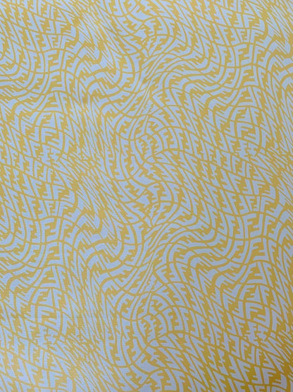 Classic Fendi Fluctuate Leather Crafting Fabric For Handmade Handicrafts By Yards (Yellow)