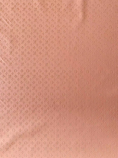 Fashion 0.5 inch  Embossed LV Craft Leather Fabric Shoes Leather , Bags Leather Fabric By Yards (Pink)