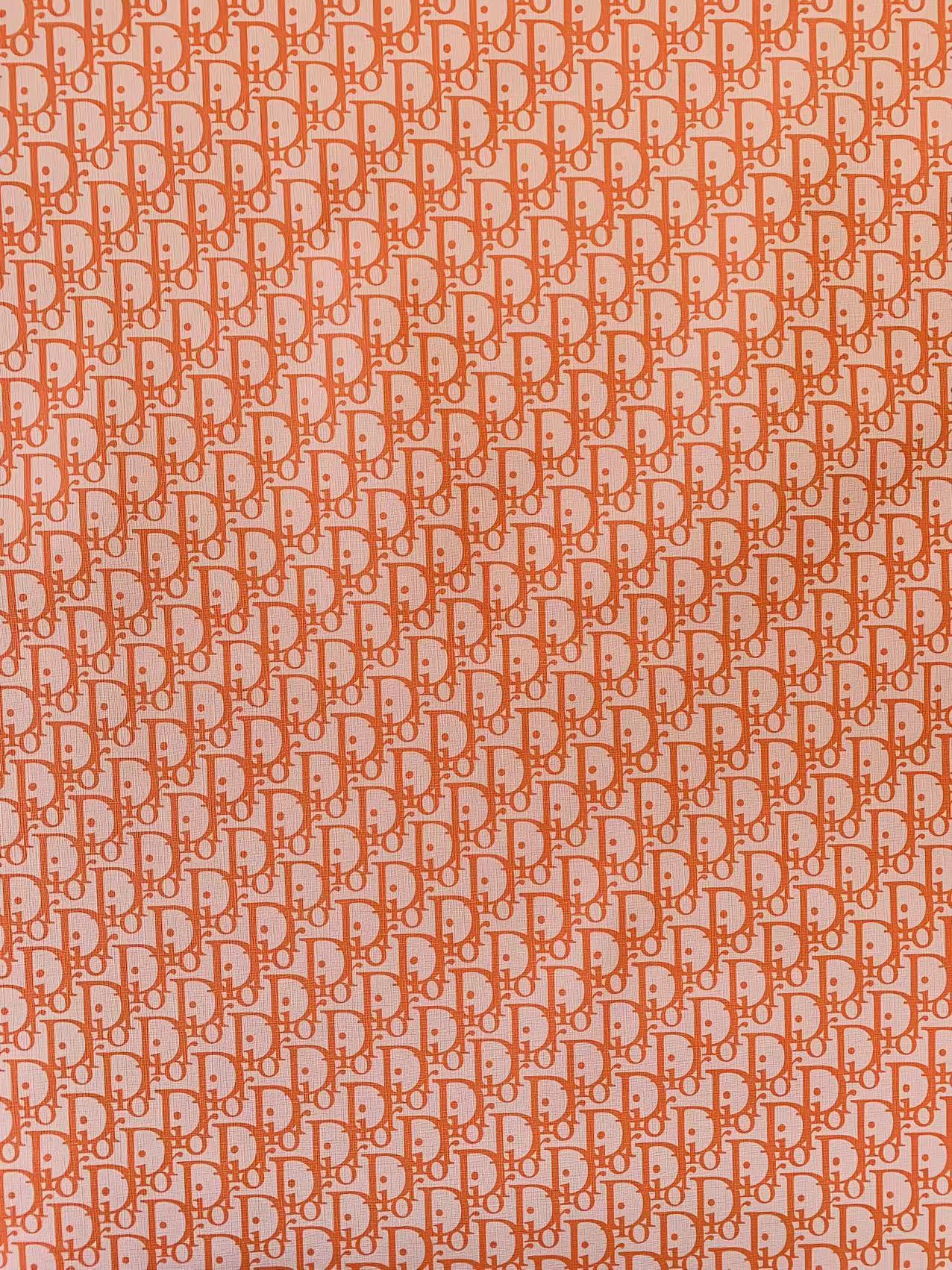 Classic Orange Dior Leather Case Fabric,Handmade Bag Fabric,Hand-made Shoe Fabric By Yard