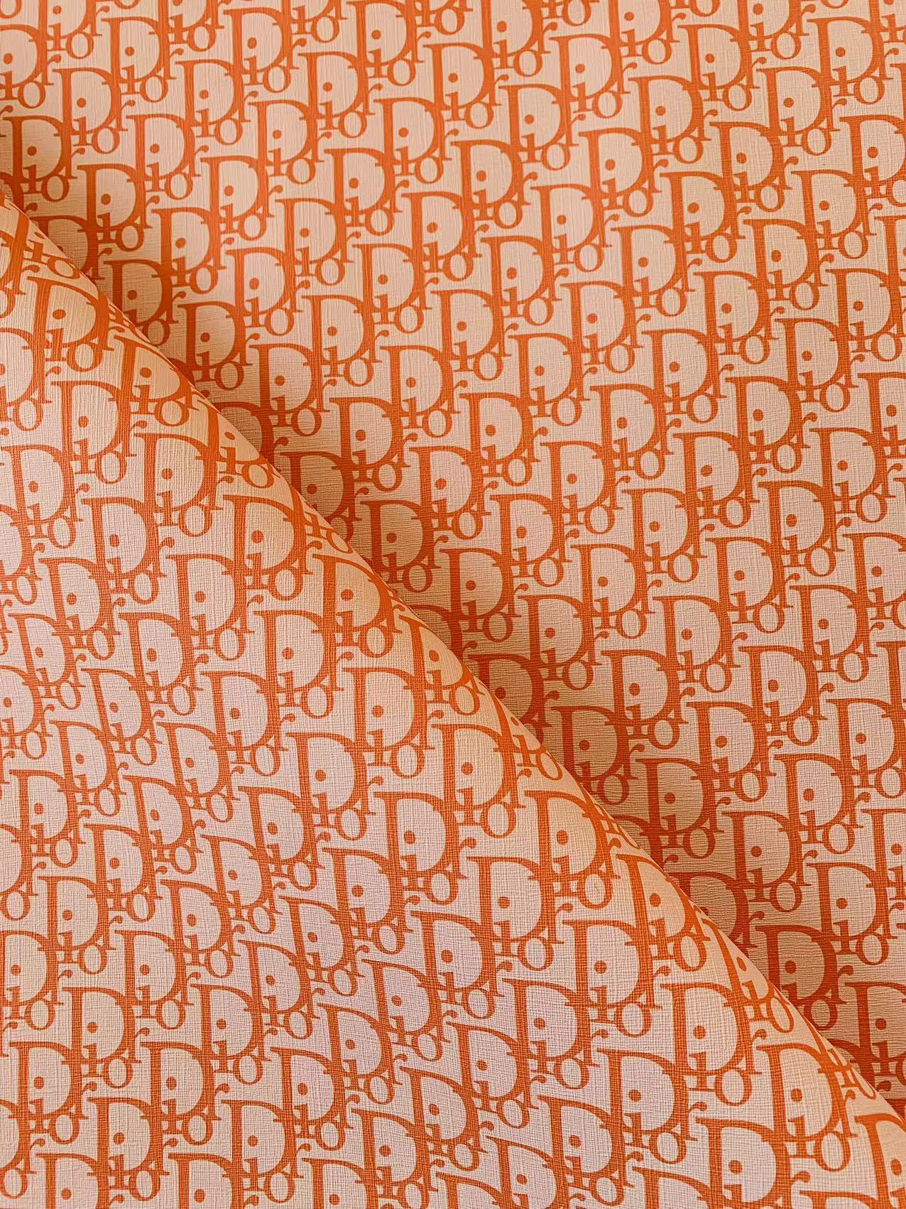 Classic Orange Dior Leather Case Fabric,Handmade Bag Fabric,Hand-made Shoe Fabric By Yard