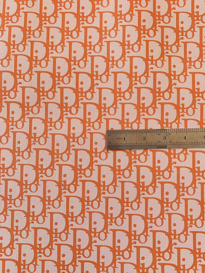 Classic Orange Dior Leather Case Fabric,Handmade Bag Fabric,Hand-made Shoe Fabric By Yard