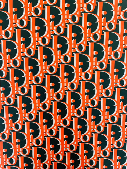 Popular Fashion Swimsuit fabric ,Swimming fabric ,100% Polyester Waterproof Fabric(Orange with Dark Green )