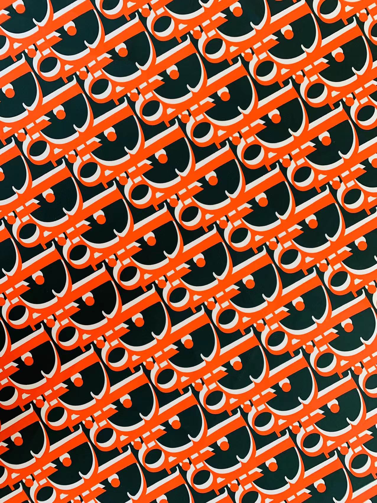 Popular Fashion Swimsuit fabric ,Swimming fabric ,100% Polyester Waterproof Fabric(Orange with Dark Green )