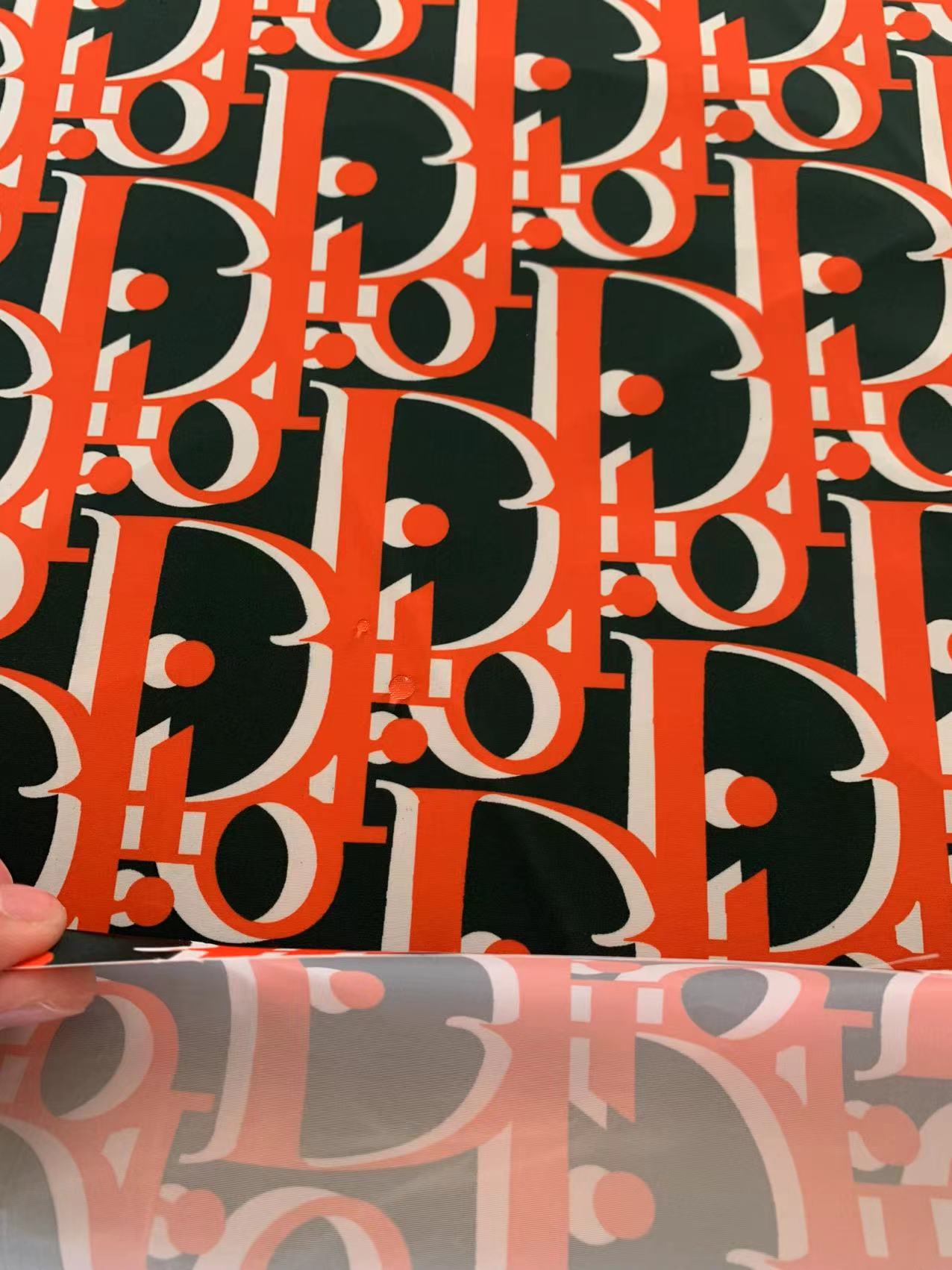 Popular Fashion Swimsuit fabric ,Swimming fabric ,100% Polyester Waterproof Fabric(Orange with Dark Green )