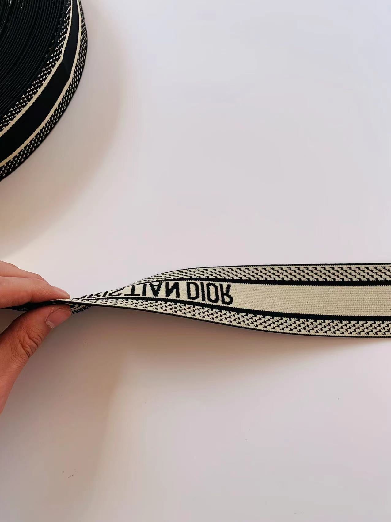 Fashion 2 inch Elastic Strap ,Handmade Striped Ribbon Trim Embroidered For shoes ,Bags ,Clothing ,Handicrafts By Yard (Apricot)