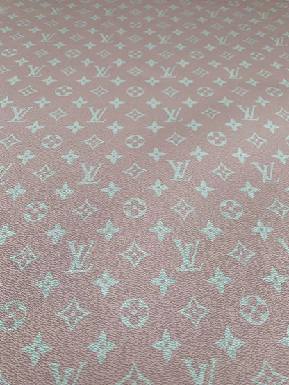 Fashion Pink LV Design Vinyl Leather for Handmade Shoes ,Handmade Bags Leather By Yard