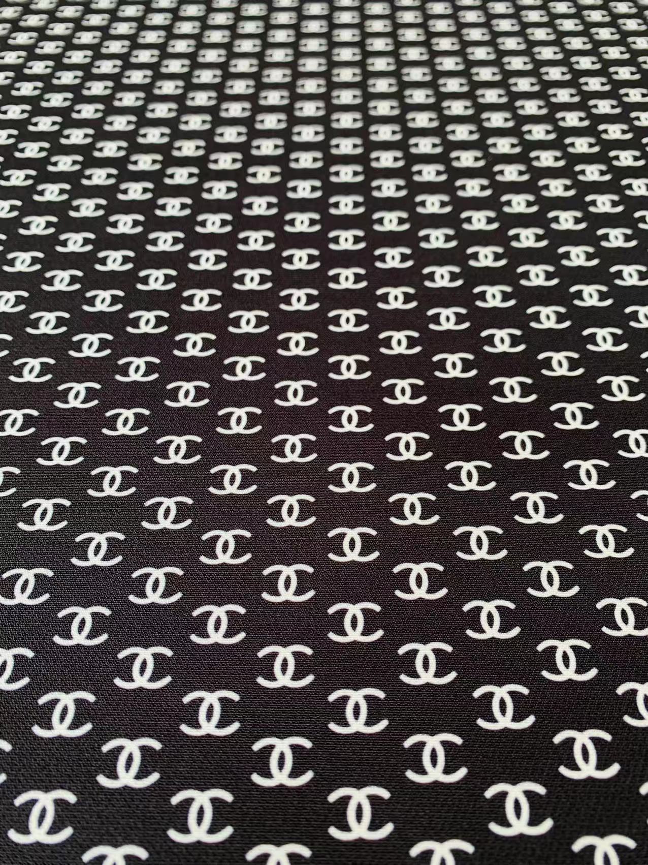 New 0.5 inch Size Printing Fabric Clothes Fabric Mask Fabric Shoes Fabric Elastic fabric (Black)