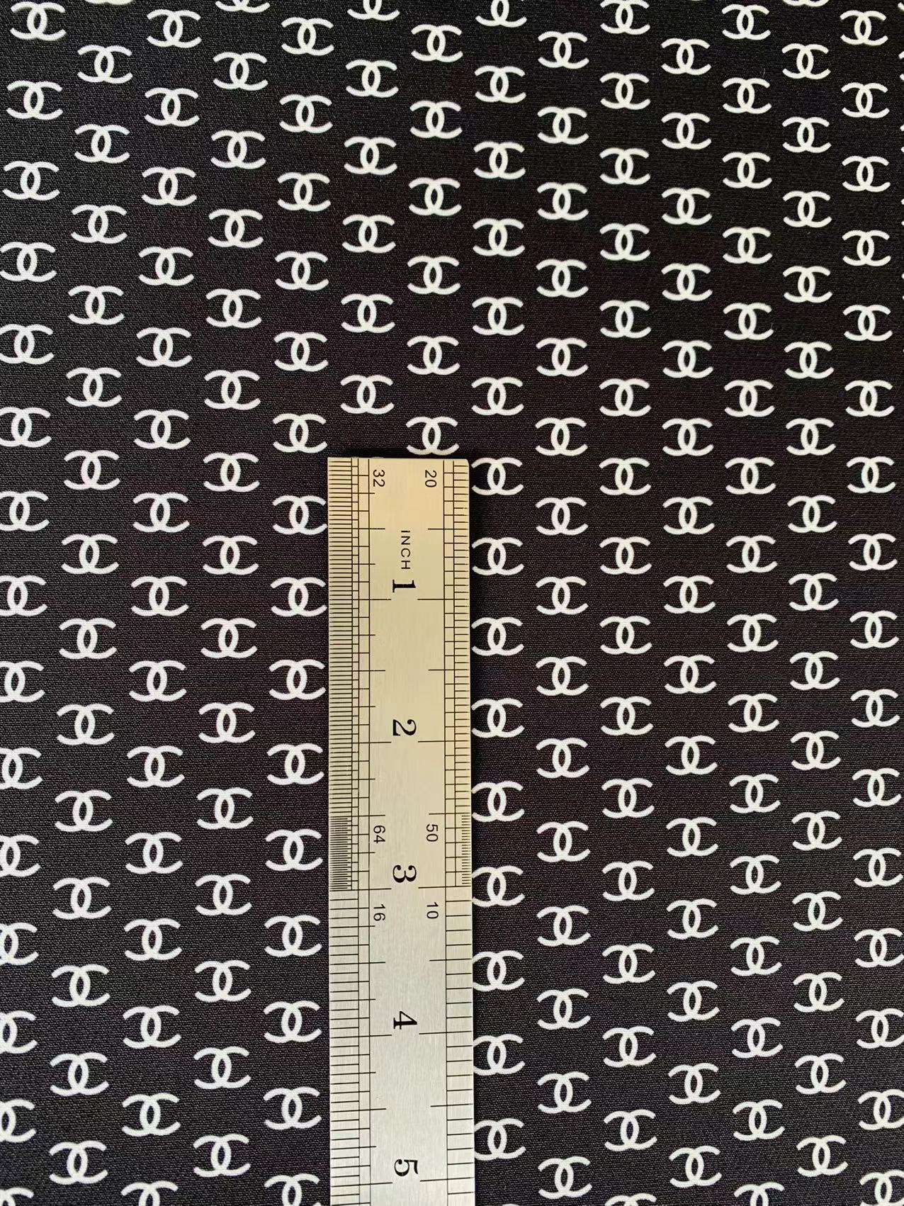 New 0.5 inch Size Printing Fabric Clothes Fabric Mask Fabric Shoes Fabric Elastic fabric (Black)