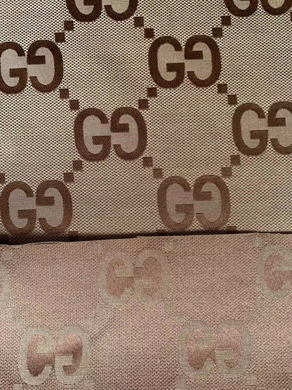 Classic 2.3 Inch Canvas Jacquard Cloth Fabric, GG Fabric,Handmade Clothing ,Fashion Sewing DIY Bags Fabric  Shoes Fabric Hat Fabric Gucci Design By Yards (Yellow)