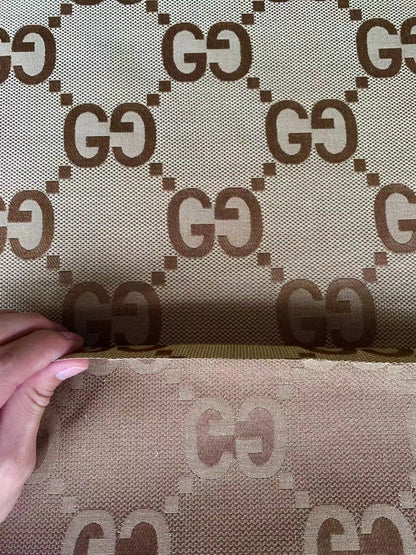 Classic 2.3 Inch Canvas Jacquard Cloth Fabric, GG Fabric,Handmade Clothing ,Fashion Sewing DIY Bags Fabric  Shoes Fabric Hat Fabric Gucci Design By Yards (Yellow)