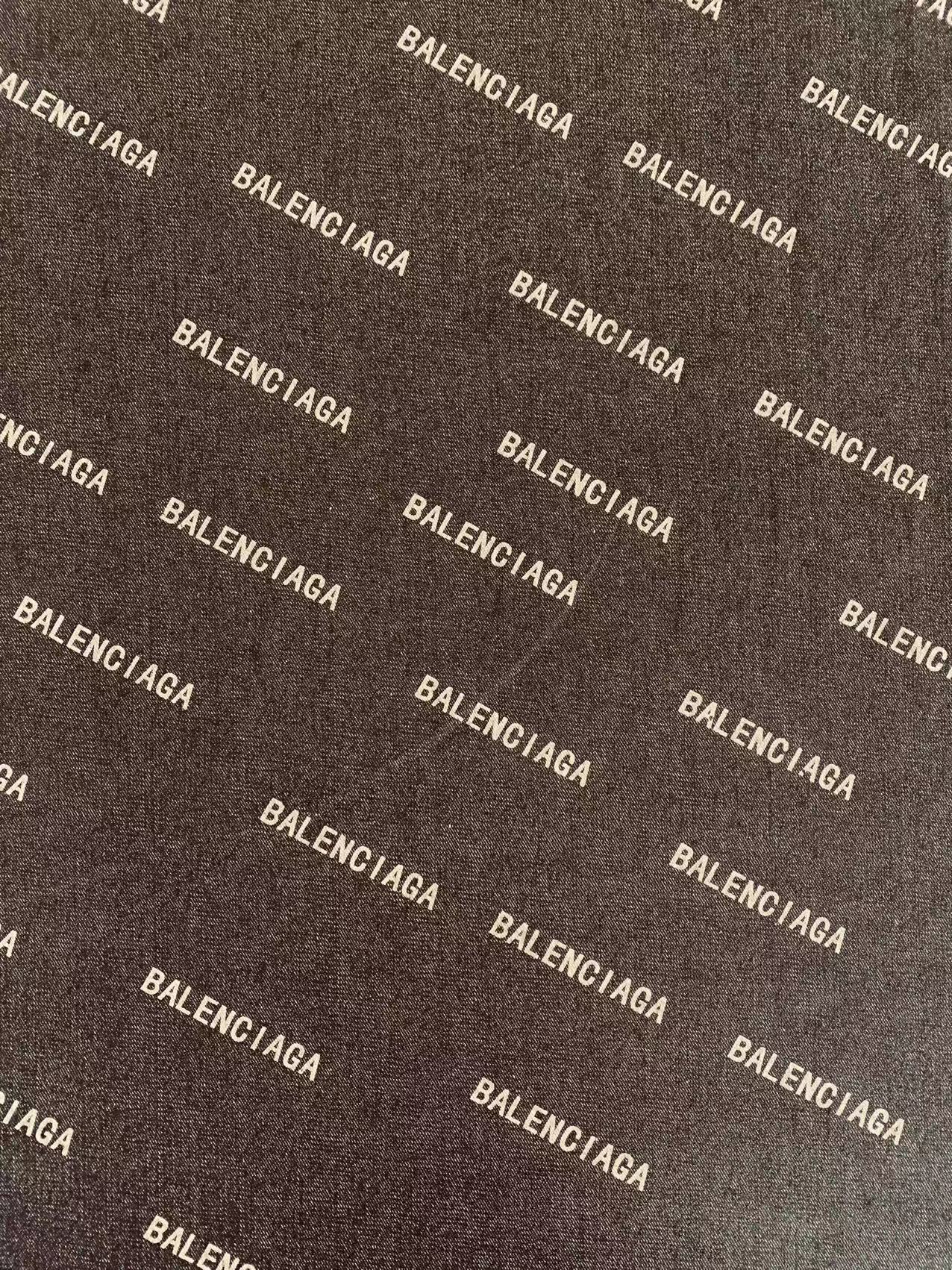 Fashion 100% cotton Black Balenciaga Denim Woven fabric , Jean Fabric For Handmade Clothing By Yard