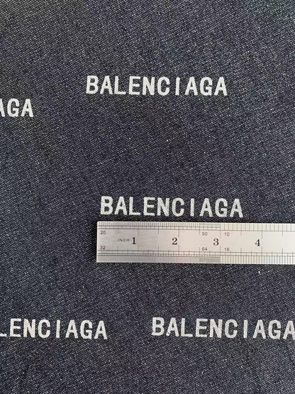 Fashion 100% cotton Black Balenciaga Denim Woven fabric , Jean Fabric For Handmade Clothing By Yard